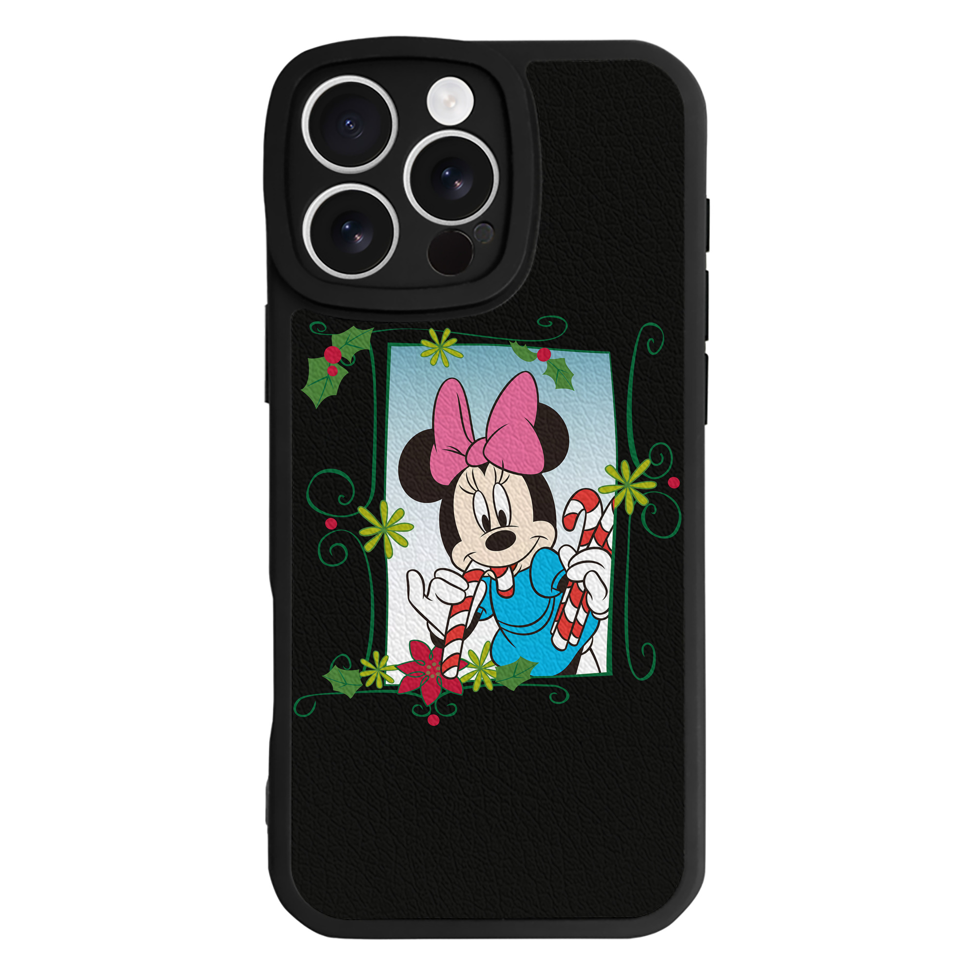 （画像用） ミッキーマウス Mickey Mouse 【iPhone 16シリーズ対応】シリコンスマホケース（レザー調） 材質：シリコン